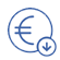 icono de una moneda con un flecha hacia abajo